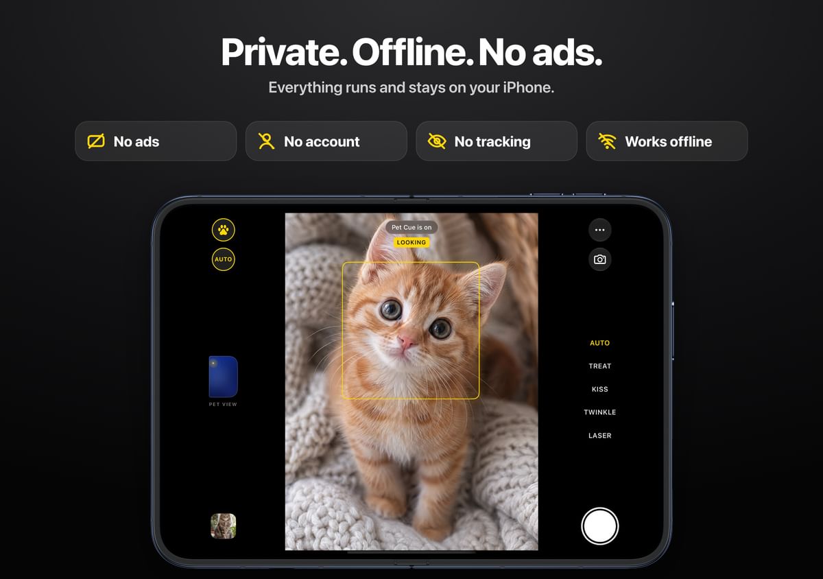 Private. Offline. No ads. Everything runs and stays on your iPhone.